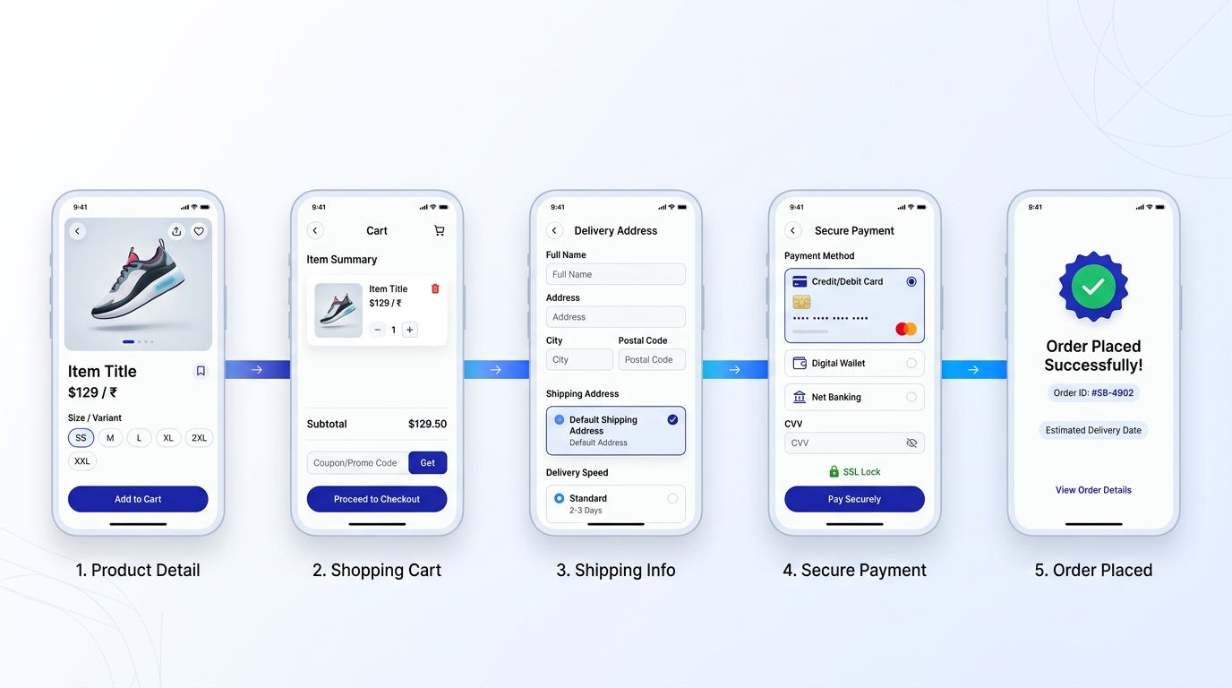 Online store checkout flow