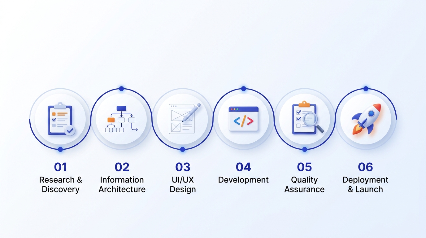 Website development process from requirements to launch